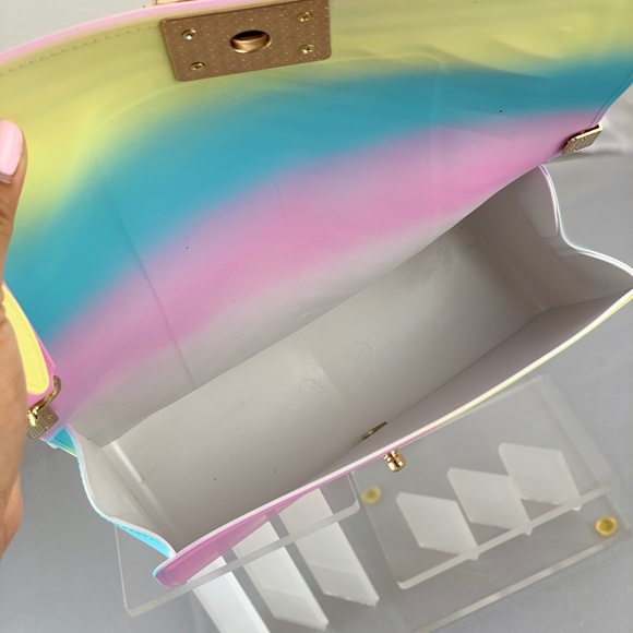 Rainbow Jelly Handbag Crossed body Purse - Picture 4 of 8